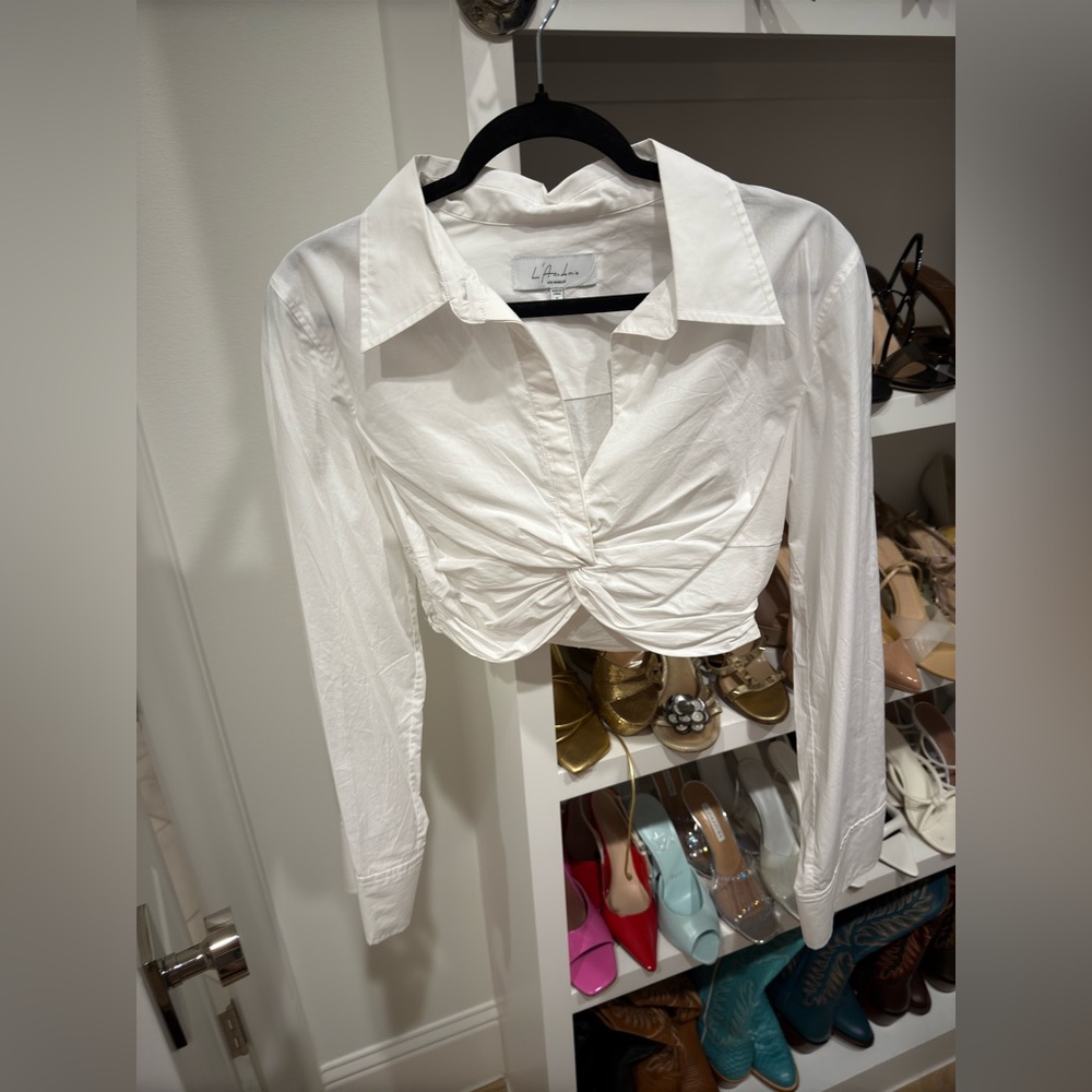 L'Academie White Button Down Shirt